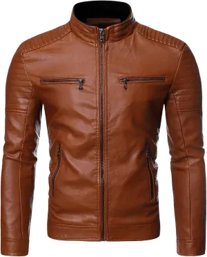 Men Sports Jacket Mens Wool Trench Coat Custom Jacket Winter Casual Stand Collar Leather Jacket Coat