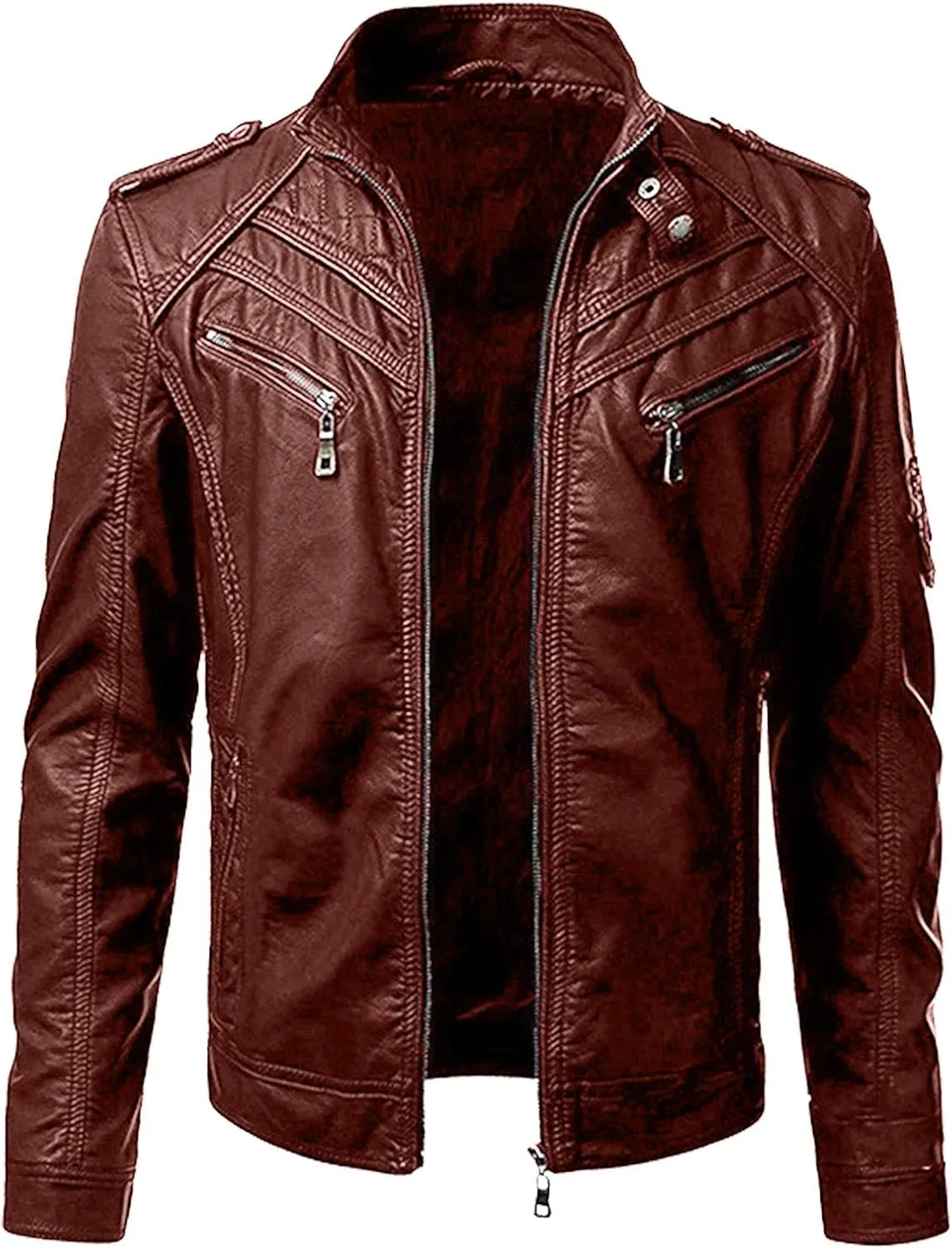 Men Sports Jacket Mens Wool Trench Coat Custom Jacket Winter Casual Stand Collar Leather Jacket Coat