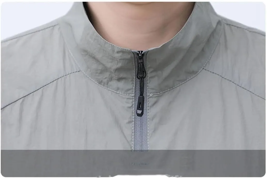 Men Stand Collar Thin Sun Protection Hiking Casual Breathable Sports Jacket Coats