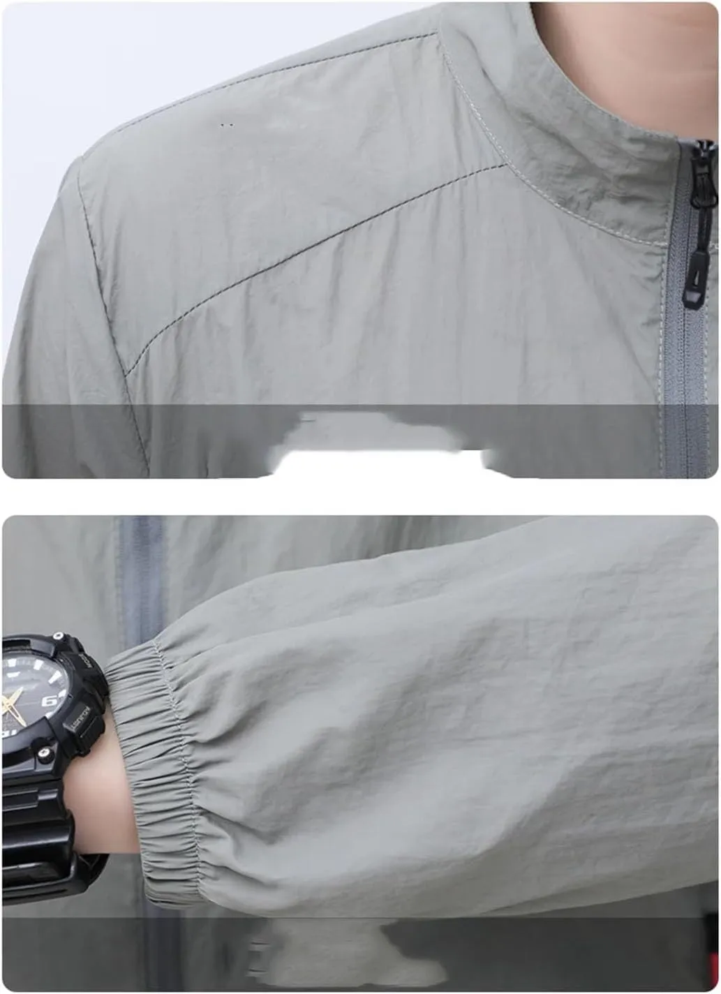 Men Stand Collar Thin Sun Protection Hiking Casual Breathable Sports Jacket Coats