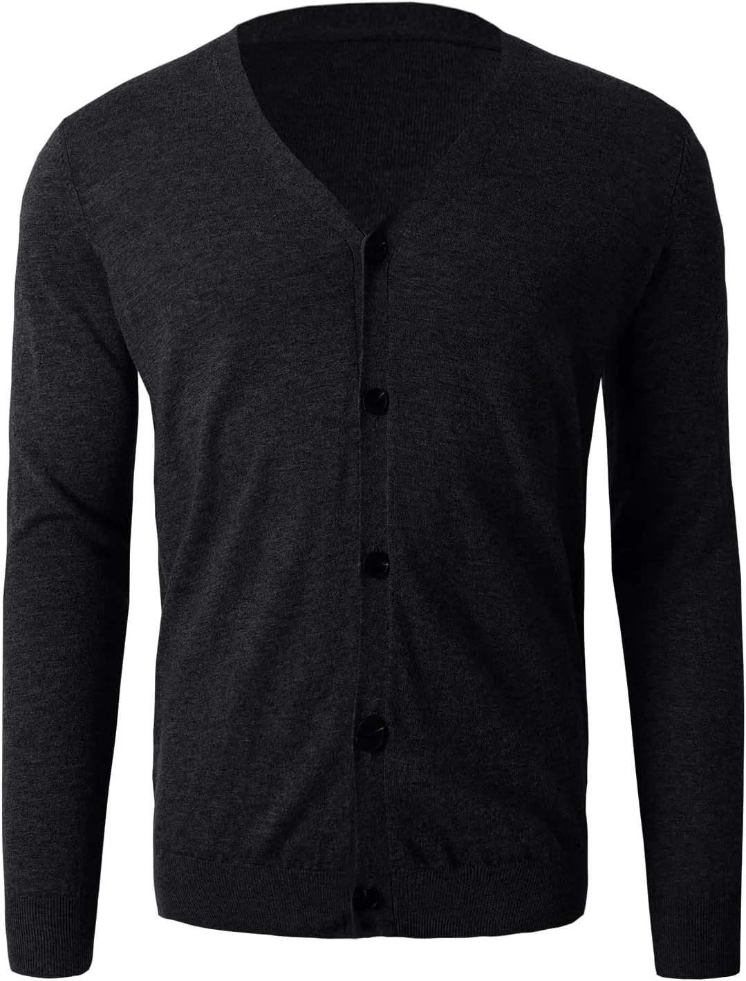 Men V-Neck Sweater Cardigan Solid Color