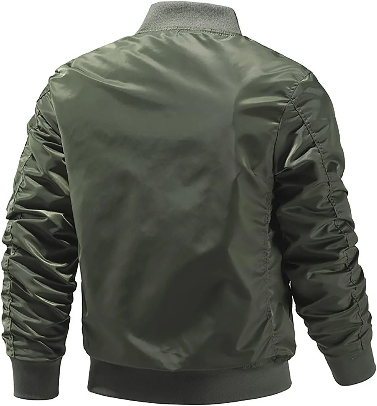 Mens Bomber Jackets Casual Fall Winter Coat Stylish Stand Collar Zip Up Outerwear Casual Track Jacket with Pocket