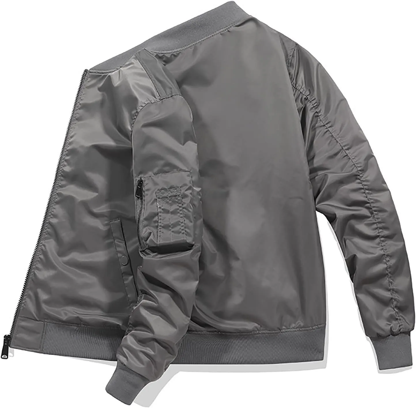 Mens Bomber Jackets Casual Fall Winter Coat Stylish Stand Collar Zip Up Outerwear Casual Track Jacket with Pocket