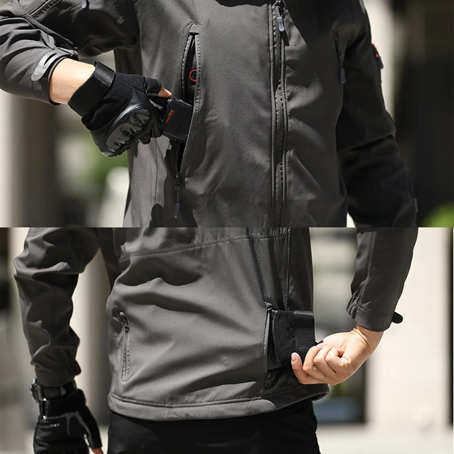 Mens Camouflage Rain Jacket Outdoor Softshell Fleece Lined Hunting Hiking Fishing Waterproof Windbreaker Hooded Jacket