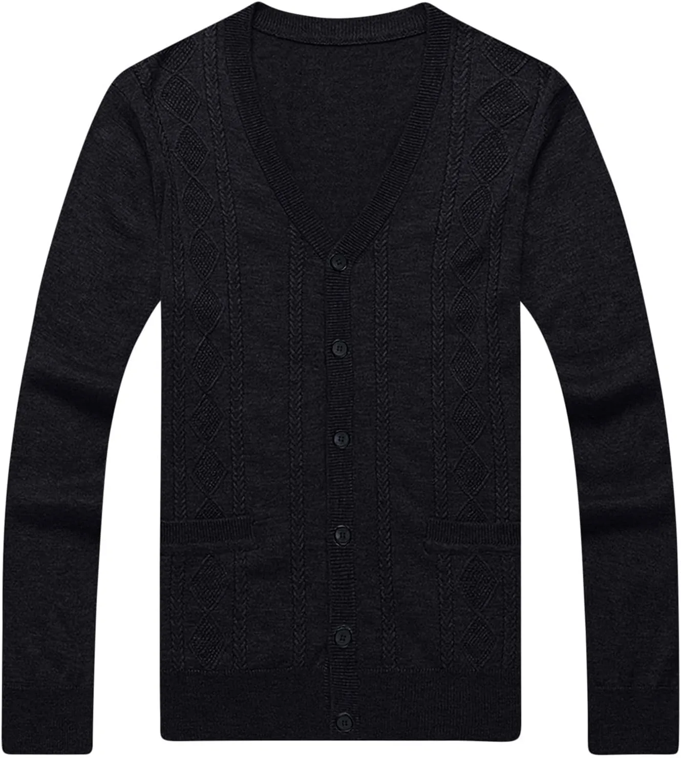 Mens Cardigan Sweater V Neck Long Sleeve Sweater Button Down Cardigan Sweater Lightweight Sweater Jacket with Pockets