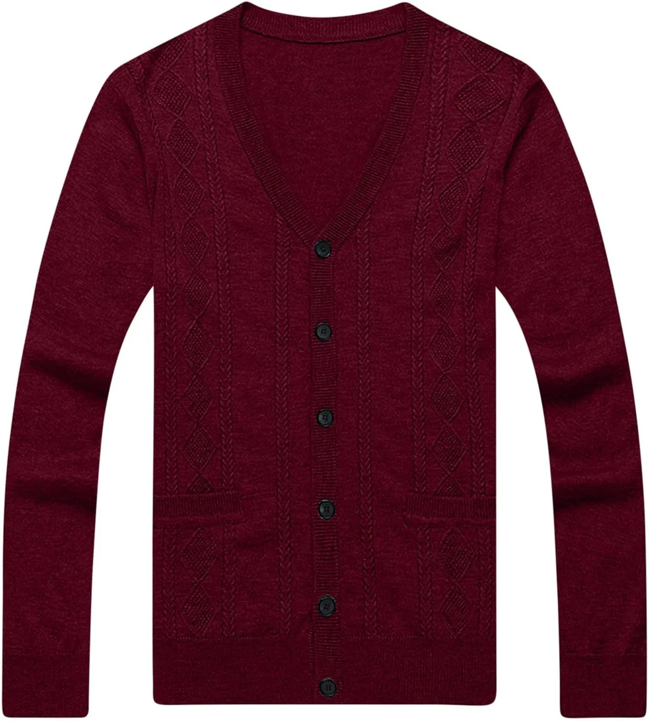 Mens Cardigan Sweater V Neck Long Sleeve Sweater Button Down Cardigan Sweater Lightweight Sweater Jacket with Pockets
