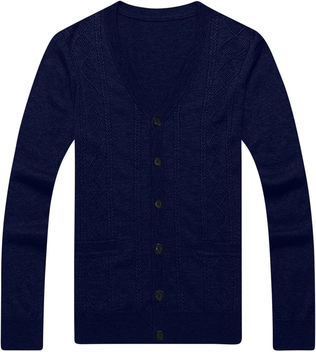 Mens Cardigan Sweater V Neck Long Sleeve Sweater Button Down Cardigan Sweater Lightweight Sweater Jacket with Pockets