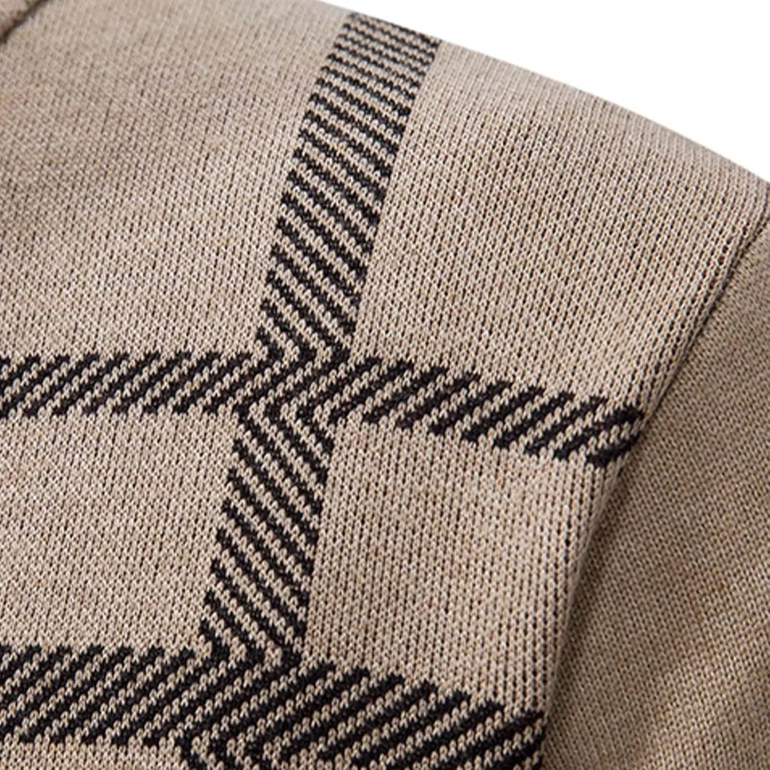 Men's Cardigan Sweaters Casual Full Zip Sweaters Cardigan Stand Collar Slim Fit Casual Knitted Sweater with Pockets