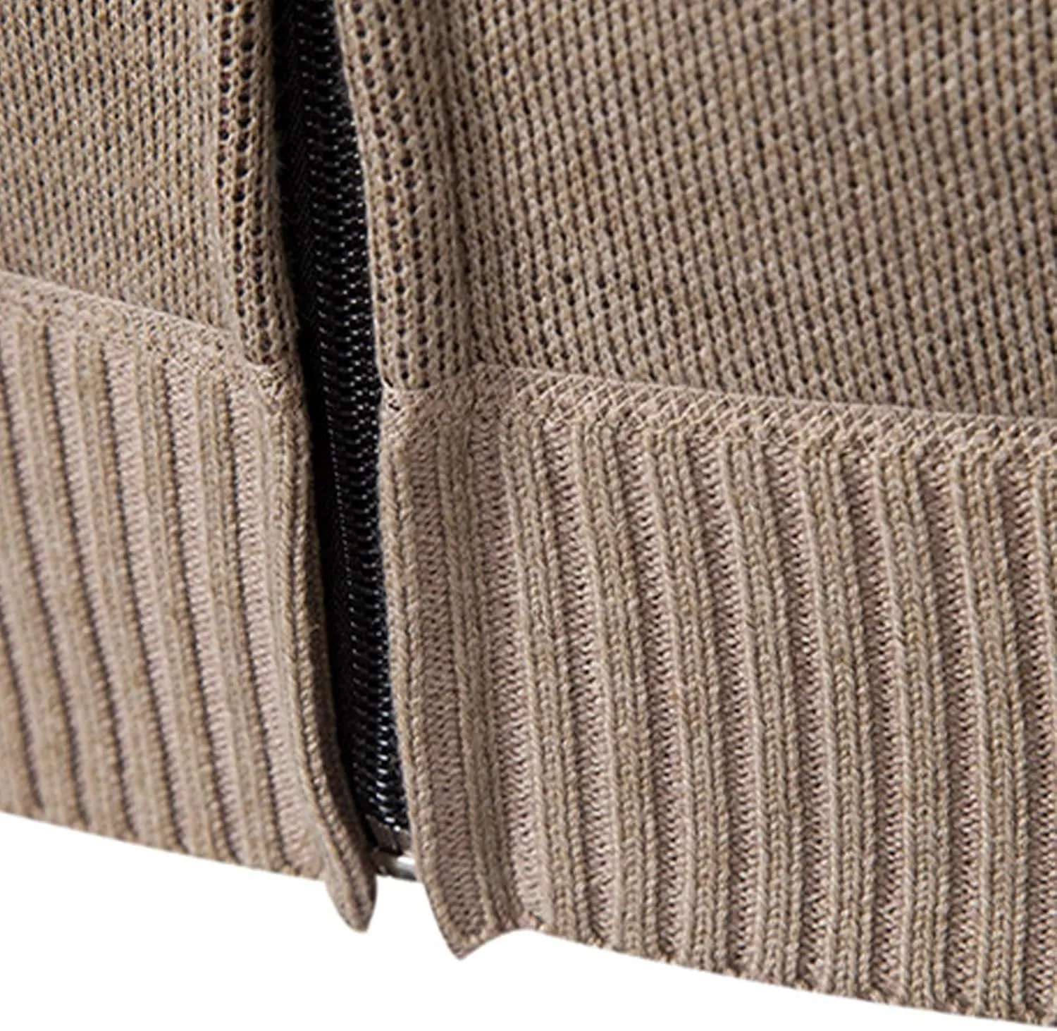 Men's Cardigan Sweaters Casual Full Zip Sweaters Cardigan Stand Collar Slim Fit Casual Knitted Sweater with Pockets