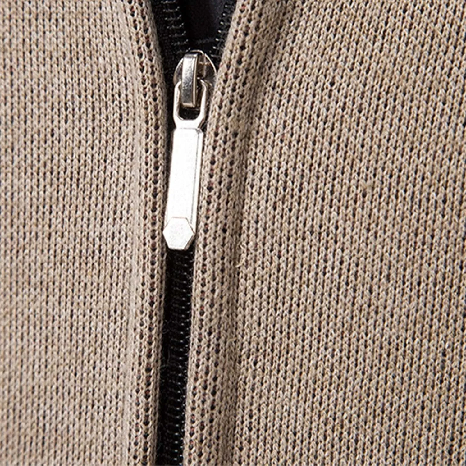 Men's Cardigan Sweaters Casual Full Zip Sweaters Cardigan Stand Collar Slim Fit Casual Knitted Sweater with Pockets