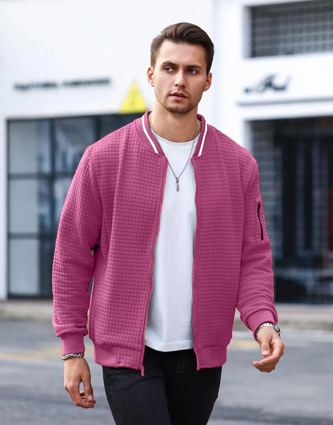 Mens Casual Jacket Lightweight Jacket Varsity Coat
