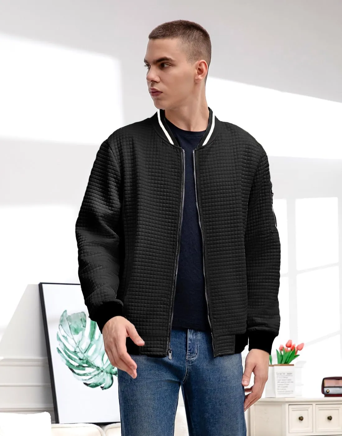 Mens Casual Jacket Lightweight Jacket Varsity Coat