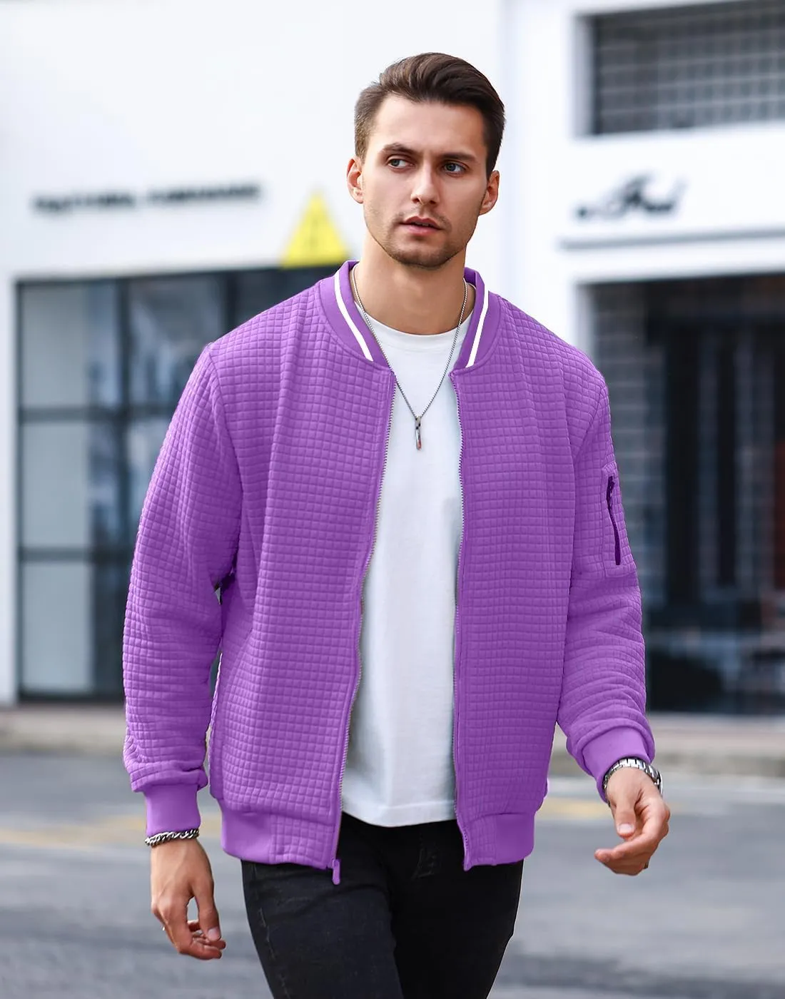 Mens Casual Jacket Lightweight Jacket Varsity Coat