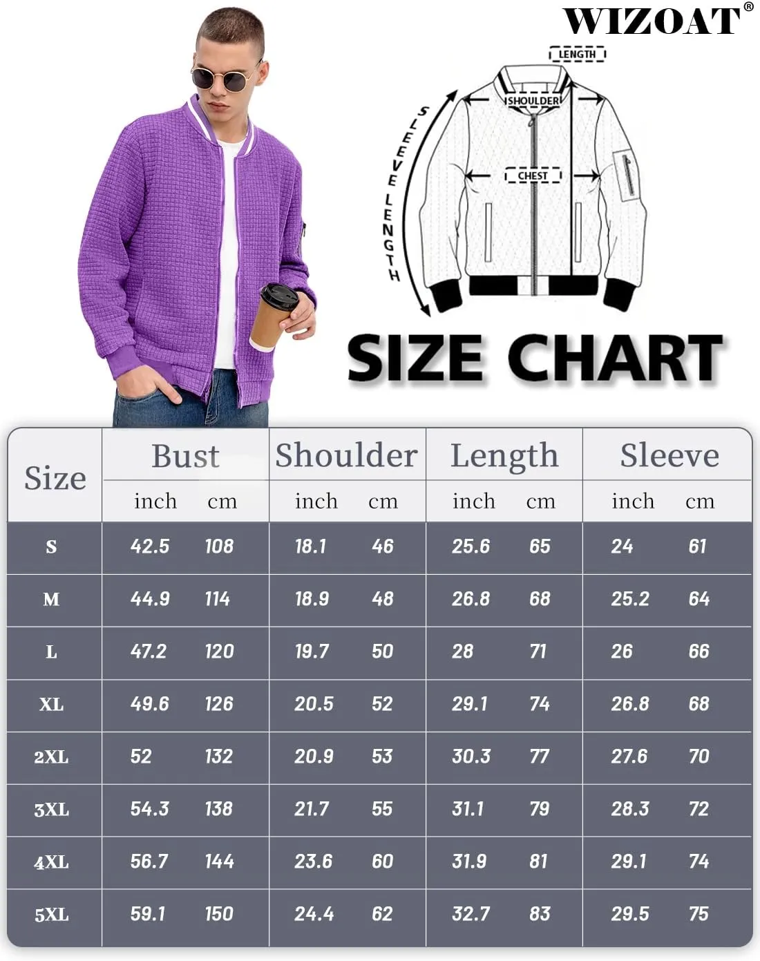 Mens Casual Jacket Lightweight Jacket Varsity Coat