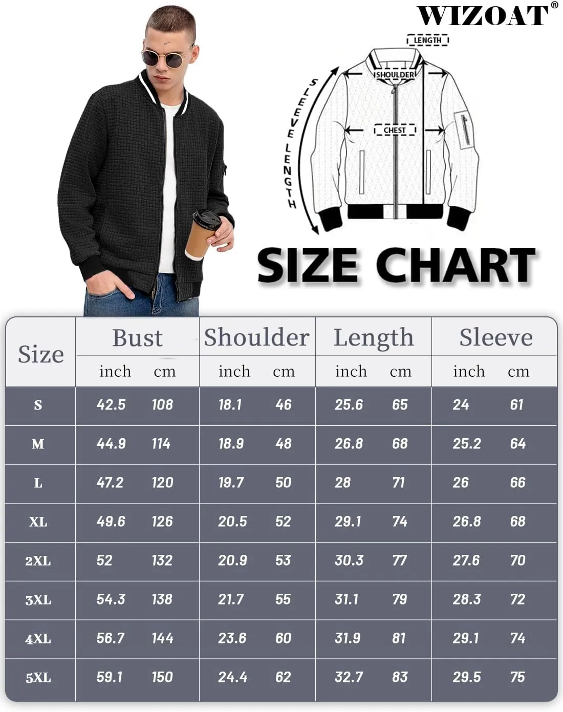 Mens Casual Jacket Lightweight Jacket Varsity Coat