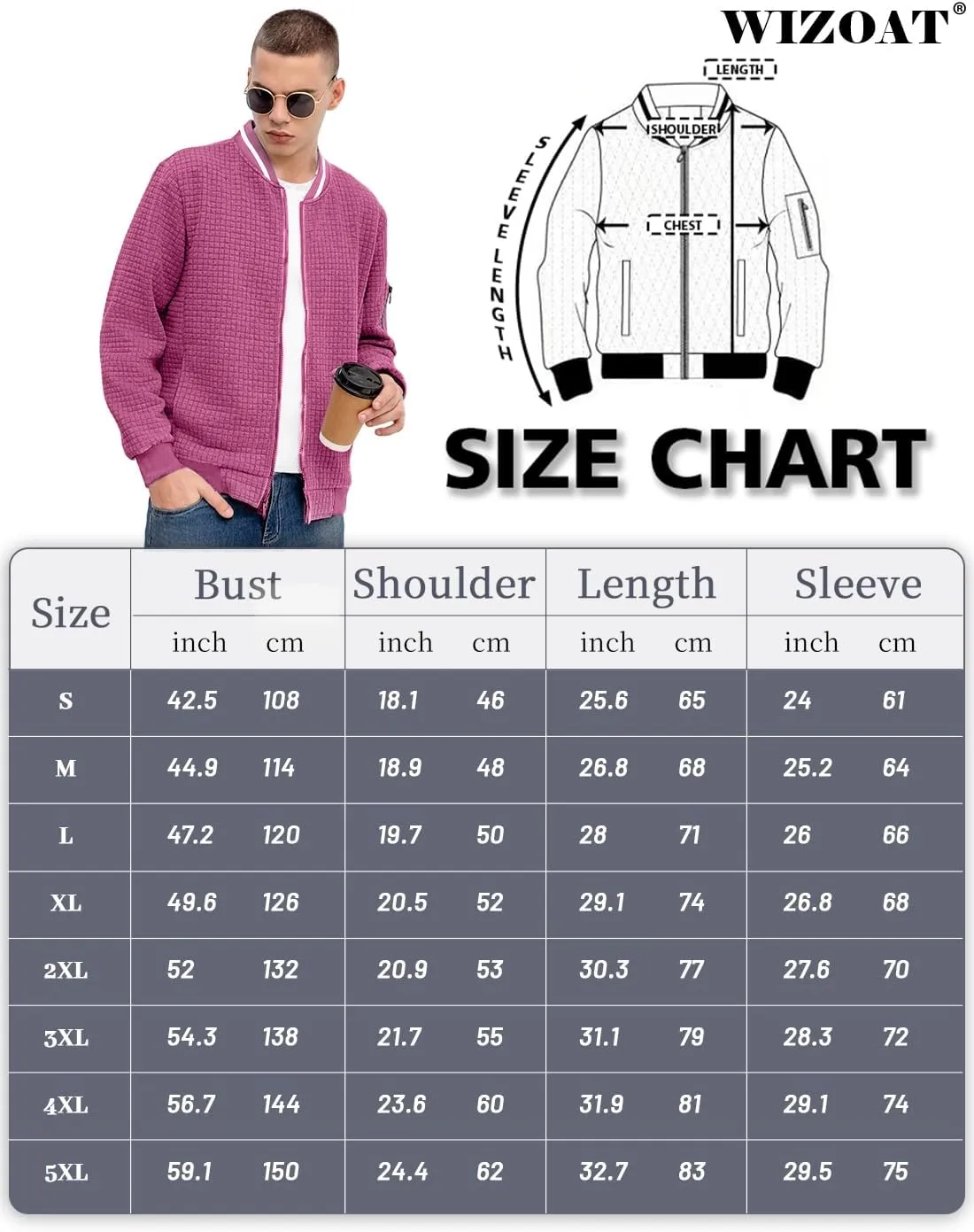 Mens Casual Jacket Lightweight Jacket Varsity Coat
