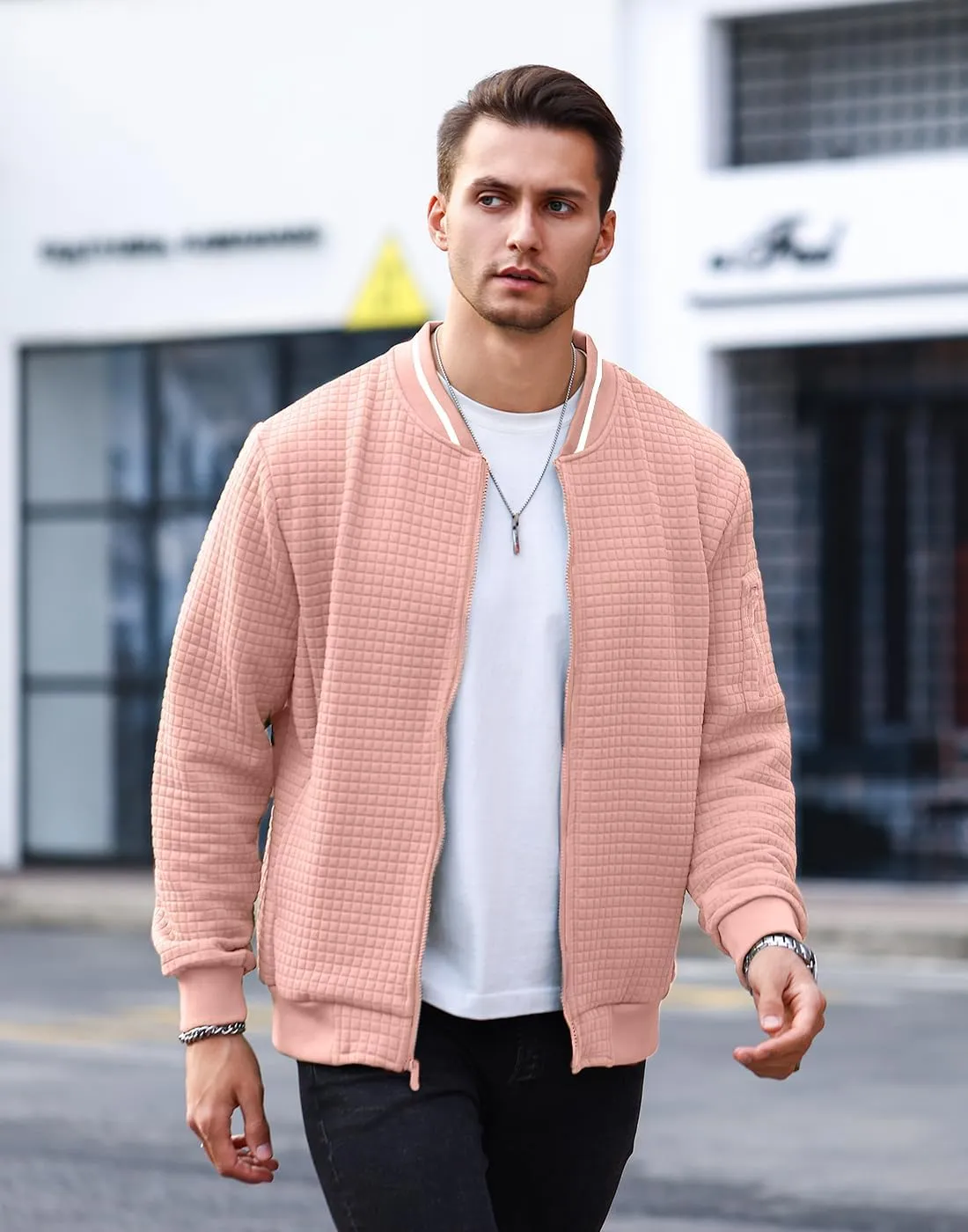 Mens Casual Jacket Lightweight Jacket Varsity Coat