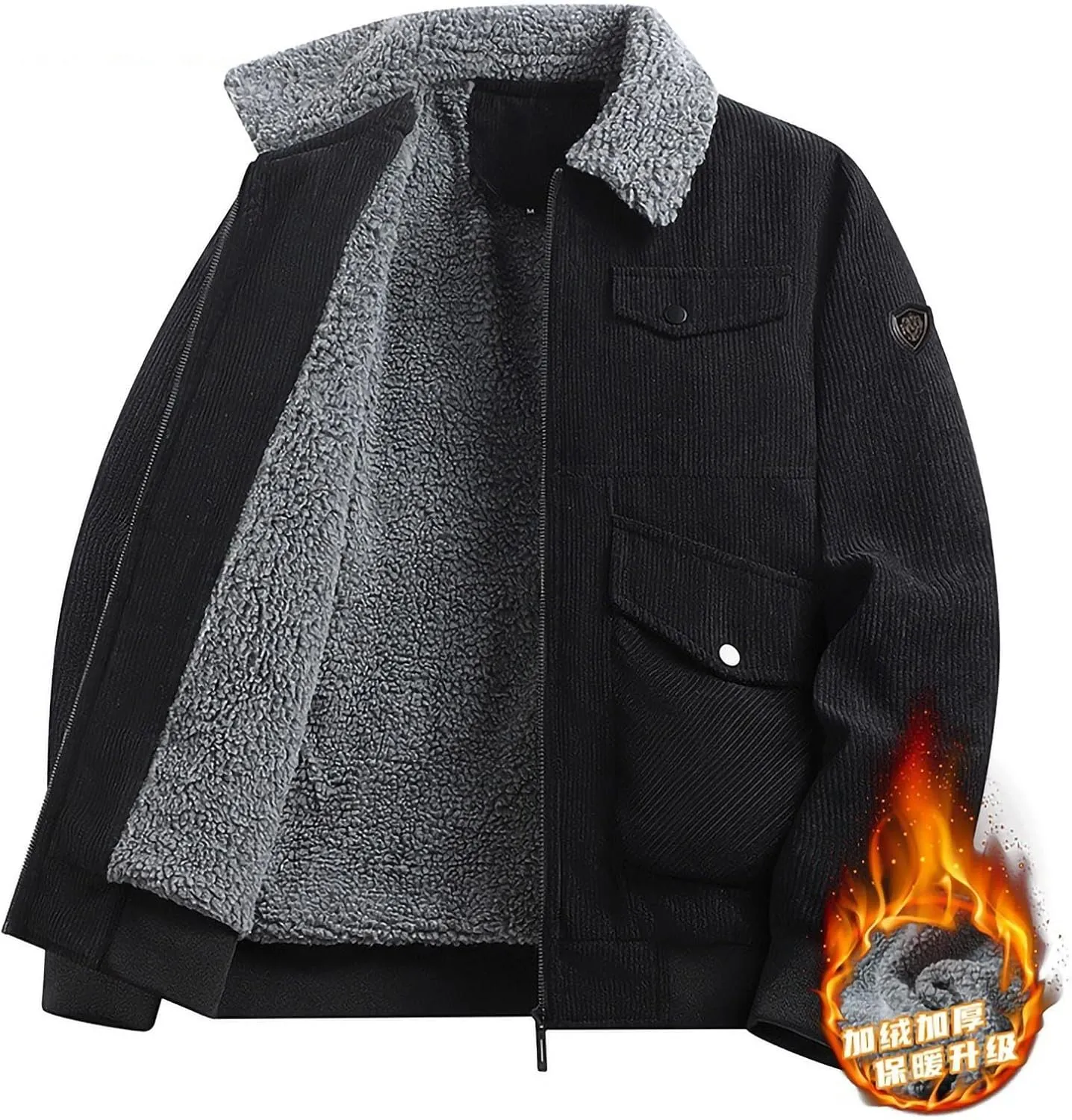 Men's Casual Jacket， Men's Casual Plus Size Suede Zipper Tops Men's Jacket Long Sleeved Hooded Casual Jacket/Jacket