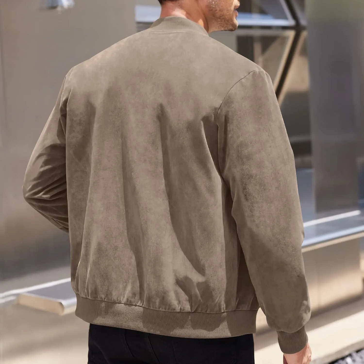 Men's Casual Jacket， Men's Casual Plus Size Suede Zipper Tops Men's Jacket Long Sleeved Hooded Casual Jacket/jacket