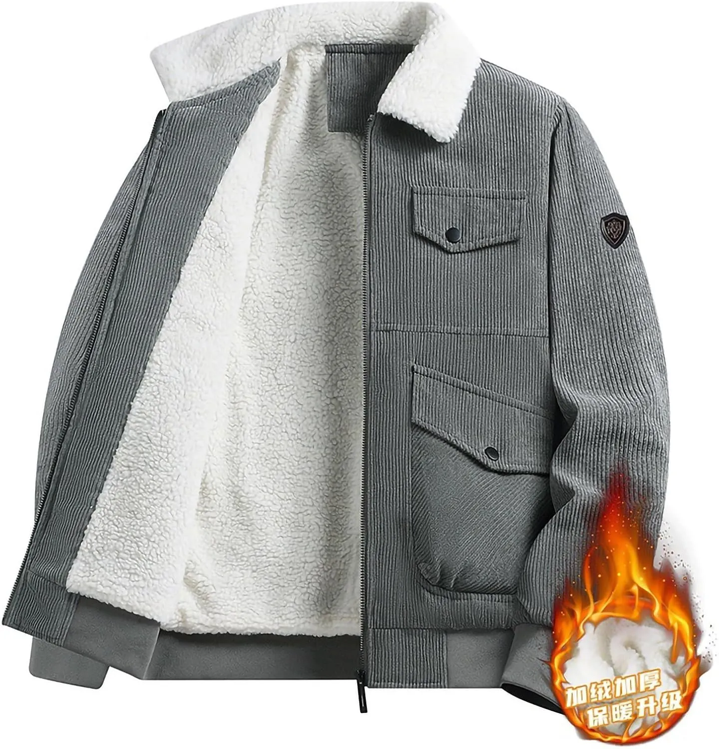 Men's Casual Jacket， Men's Casual Plus Size Suede Zipper Tops Men's Jacket Long Sleeved Hooded Casual Jacket/Jacket