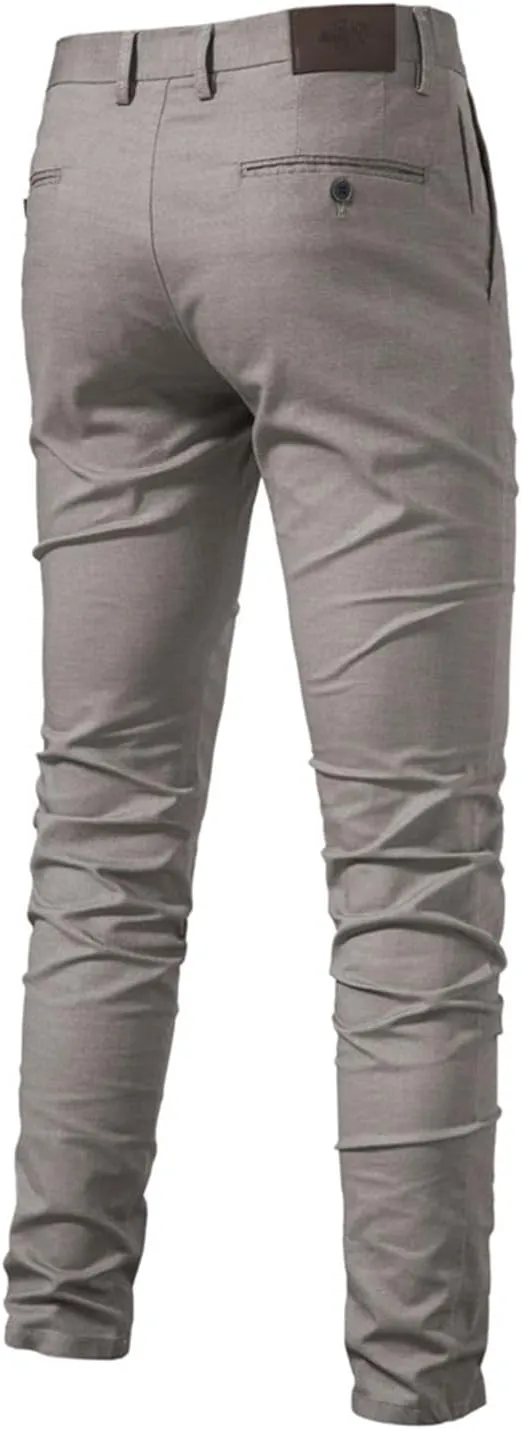 Mens Casual Slim Fit Pants Loose Skinny Dress Sweatpants Soft Elastic Waist Casual Cotton Breathable Fall Trousers