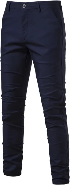 Mens Casual Slim Fit Pants Loose Skinny Dress Sweatpants Soft Elastic Waist Casual Cotton Breathable Fall Trousers