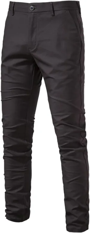Mens Casual Slim Fit Pants Loose Skinny Dress Sweatpants Soft Elastic Waist Casual Cotton Breathable Fall Trousers
