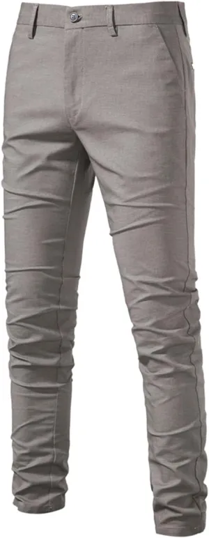 Mens Casual Slim Fit Pants Loose Skinny Dress Sweatpants Soft Elastic Waist Casual Cotton Breathable Fall Trousers