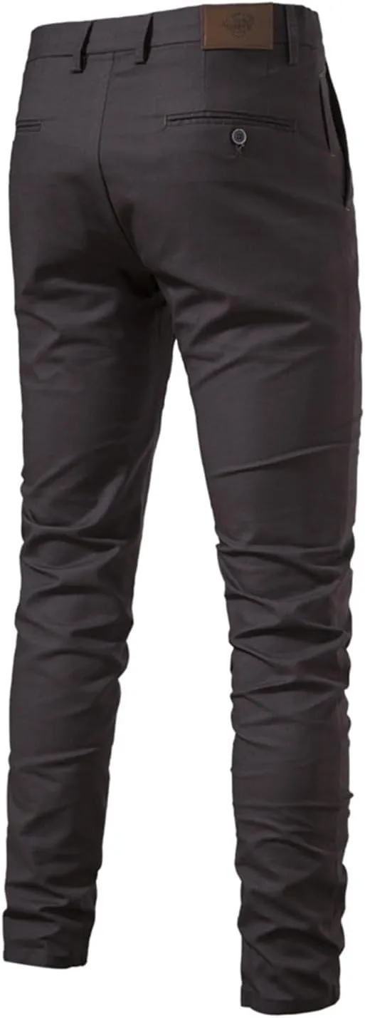 Mens Casual Slim Fit Pants Loose Skinny Dress Sweatpants Soft Elastic Waist Casual Cotton Breathable Fall Trousers