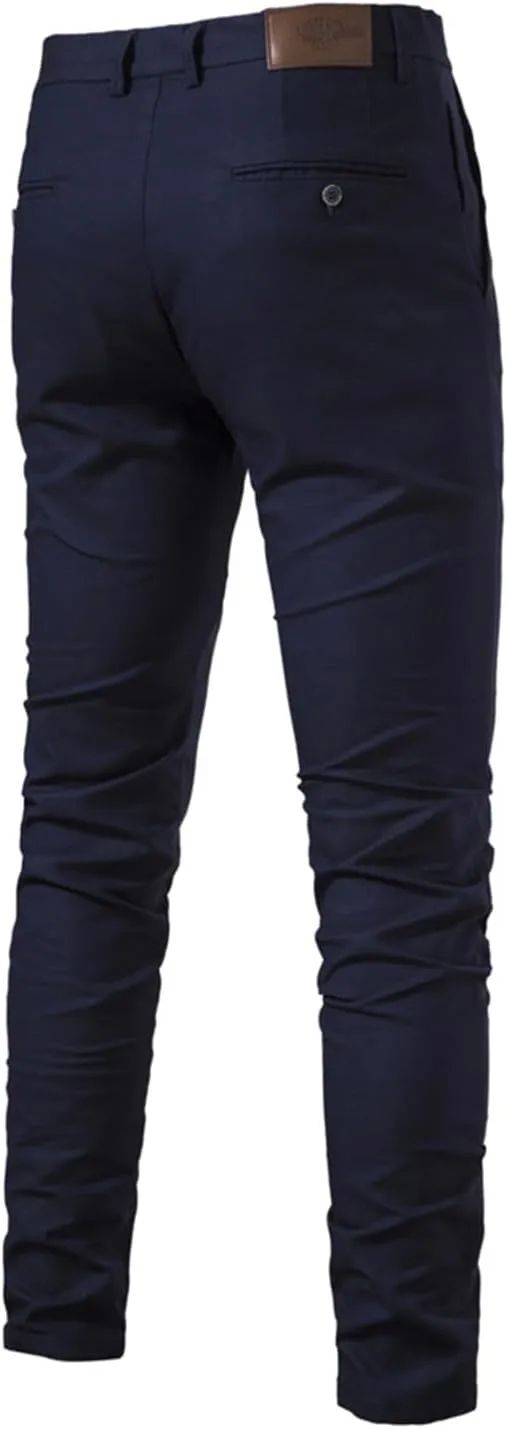 Mens Casual Slim Fit Pants Loose Skinny Dress Sweatpants Soft Elastic Waist Casual Cotton Breathable Fall Trousers