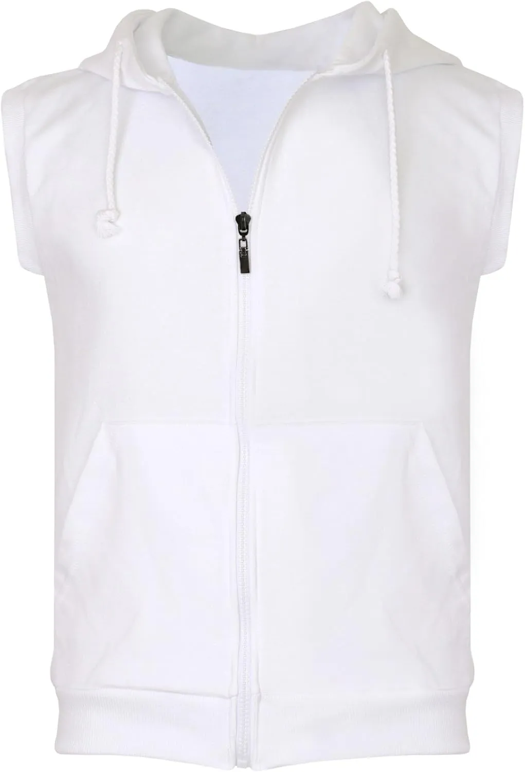 Men's Casual Zip-Hoodie Vest Cotton Sleeveless Zip up Hoodie Vest