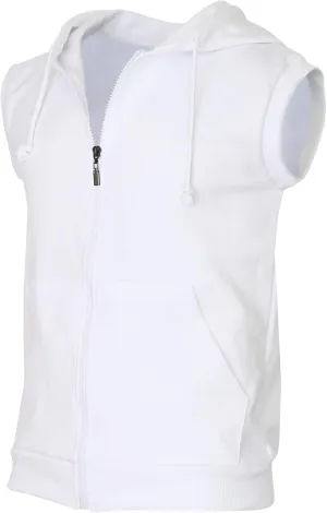 Men's Casual Zip-Hoodie Vest Cotton Sleeveless Zip up Hoodie Vest