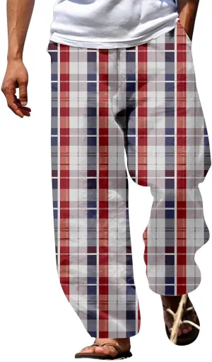 Mens Color Patchwork Casual Trousers Quick Dry Lightweight Outdoor Traveling Beach Pants Holiday Vacation Fashion Streetwear