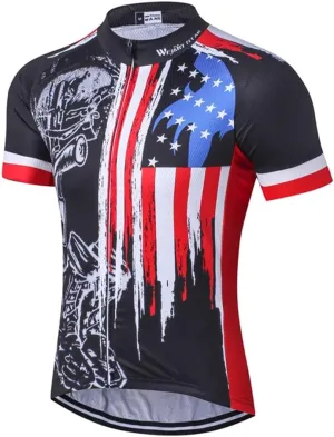 Men's Cycling Jersey Short Sleeve Breathable MTB Bike Riding Top Sports Jacket