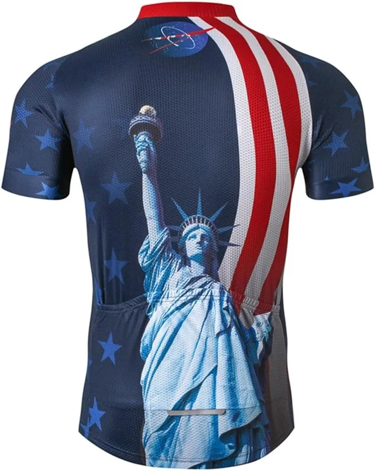Men's Cycling Jersey Short Sleeve Breathable MTB Bike Riding Top Sports Jacket