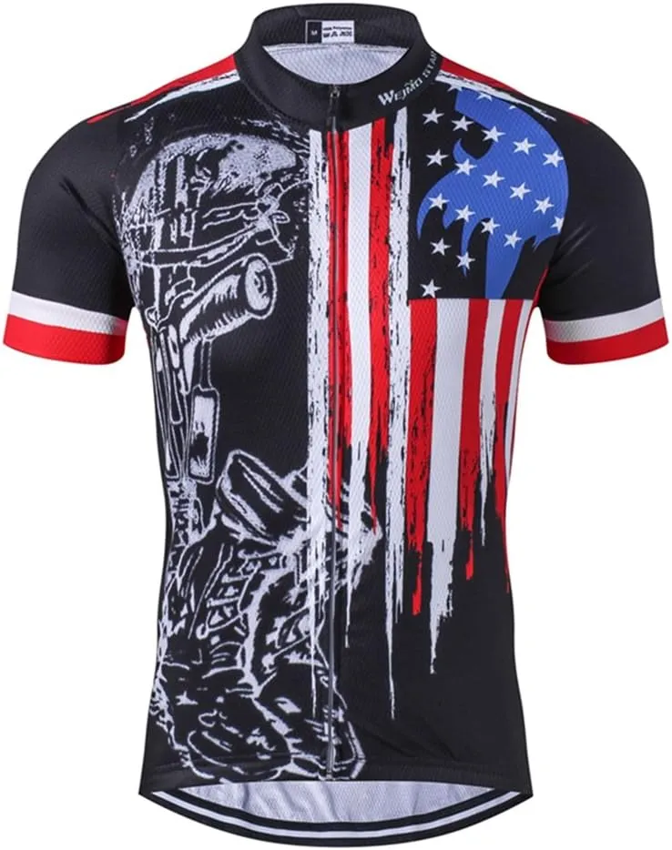 Men's Cycling Jersey Short Sleeve Breathable MTB Bike Riding Top Sports Jacket