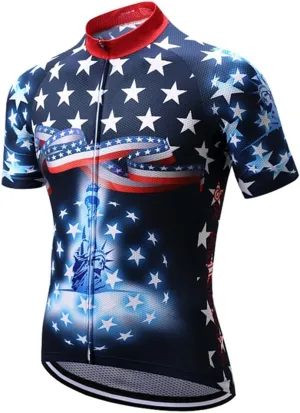 Men's Cycling Jersey Short Sleeve Breathable MTB Bike Riding Top Sports Jacket