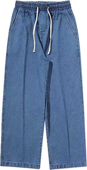 Men's Fashion Big Loose Relaxed Fit Straight Leg Jeans Denim Pants Mens Dress Pants