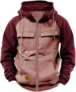 Men's Hoodie Full Zip Up Sweatshirt with Pockets Durable and Comfortable Outdoor Jackets for Men