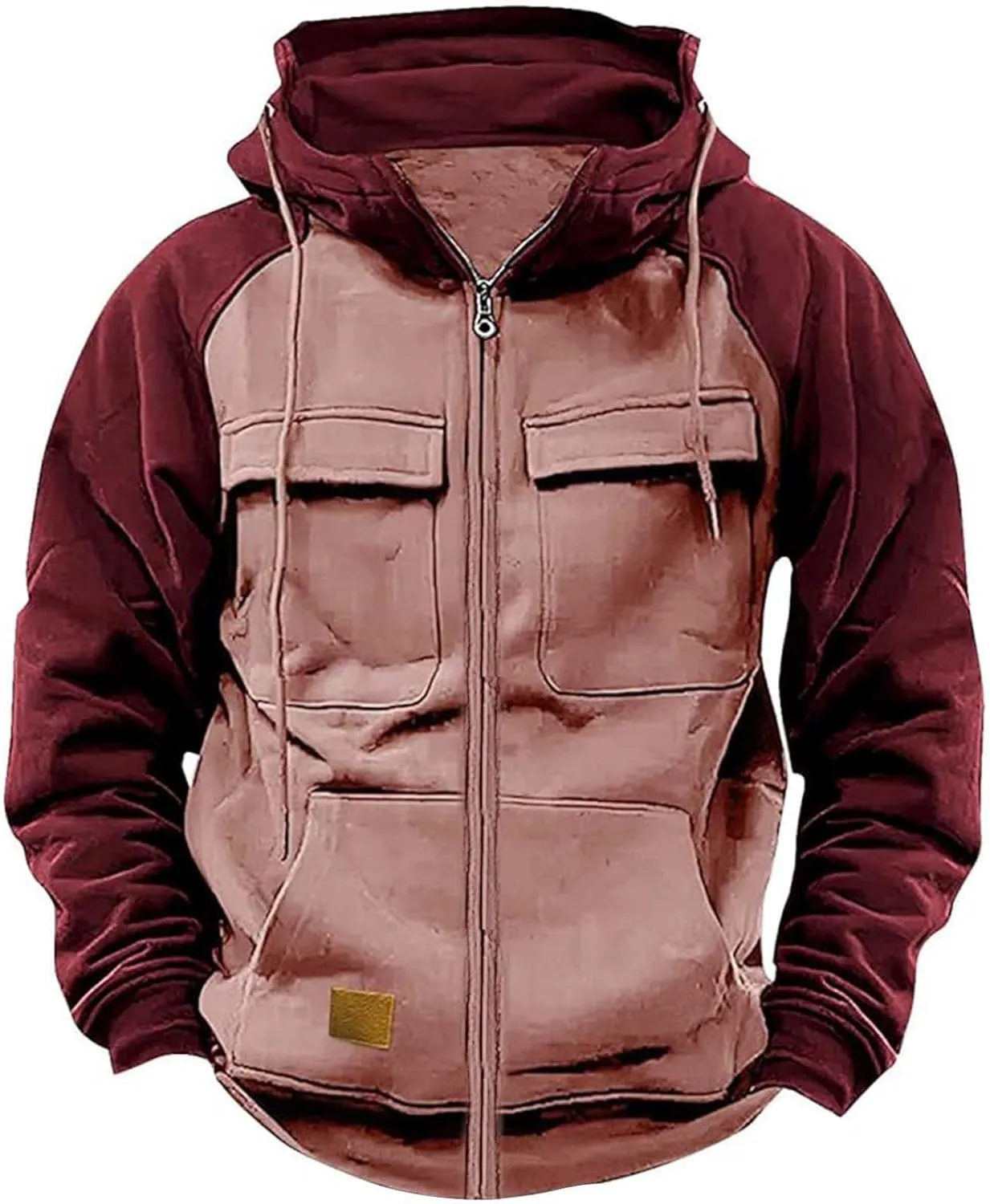 Men's Hoodie Full Zip Up Sweatshirt with Pockets Durable and Comfortable Outdoor Jackets for Men