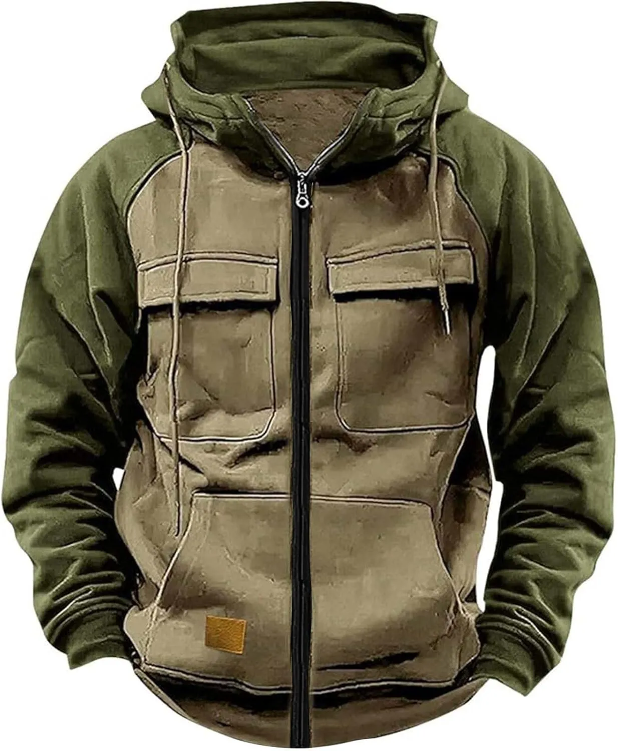 Men's Hoodie Full Zip Up Sweatshirt with Pockets Durable and Comfortable Outdoor Jackets for Men