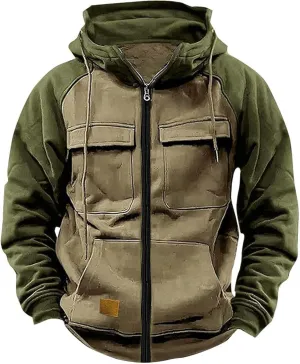 Men's Hoodie Full Zip Up Sweatshirt with Pockets Durable and Comfortable Outdoor Jackets for Men