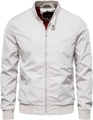 Mens Lightweight Bomber Jacket Casual Windbreaker Windproof Zip Up with Pockets for Everyday Wear