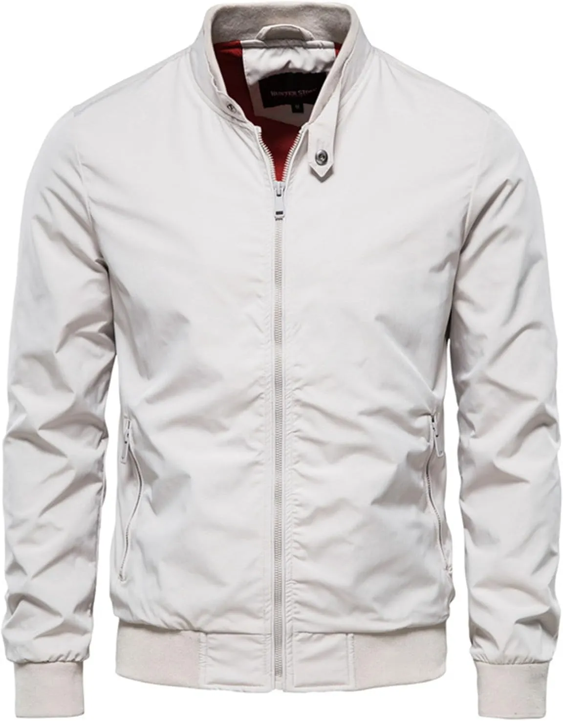 Mens Lightweight Bomber Jacket Casual Windbreaker Windproof Zip Up with Pockets for Everyday Wear
