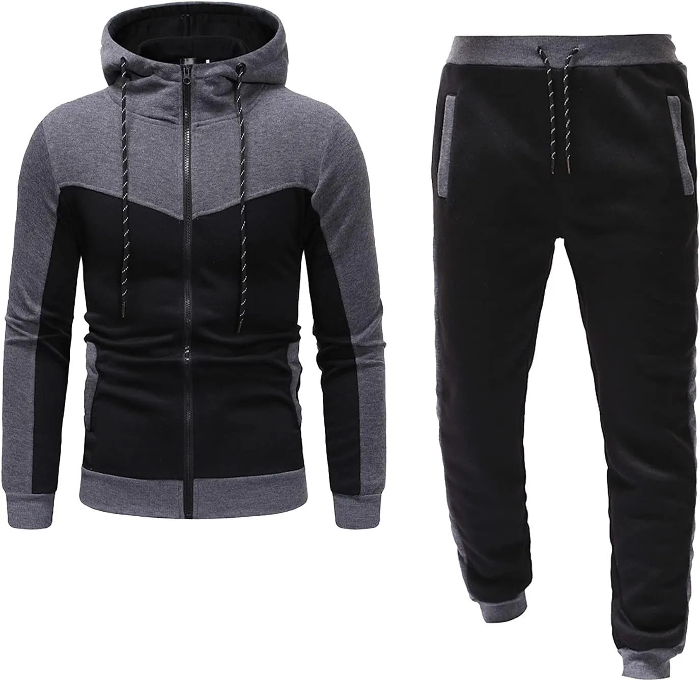 Men's Lightweight Hoodie Winter Sports Casual Fitness Suit With Dots Hoodie Sweatshirt And Pants