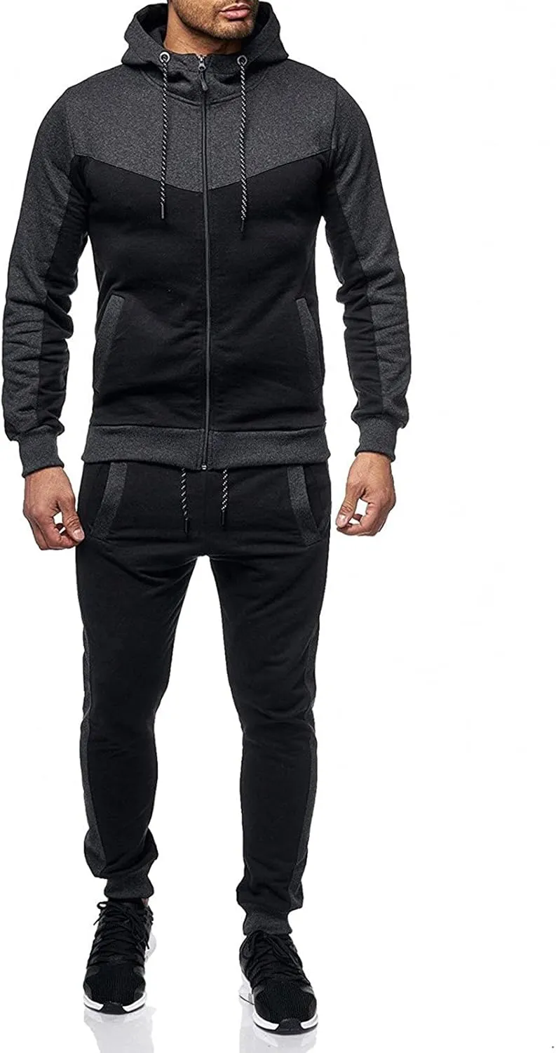 Men's Lightweight Hoodie Winter Sports Casual Fitness Suit With Dots Hoodie Sweatshirt And Pants