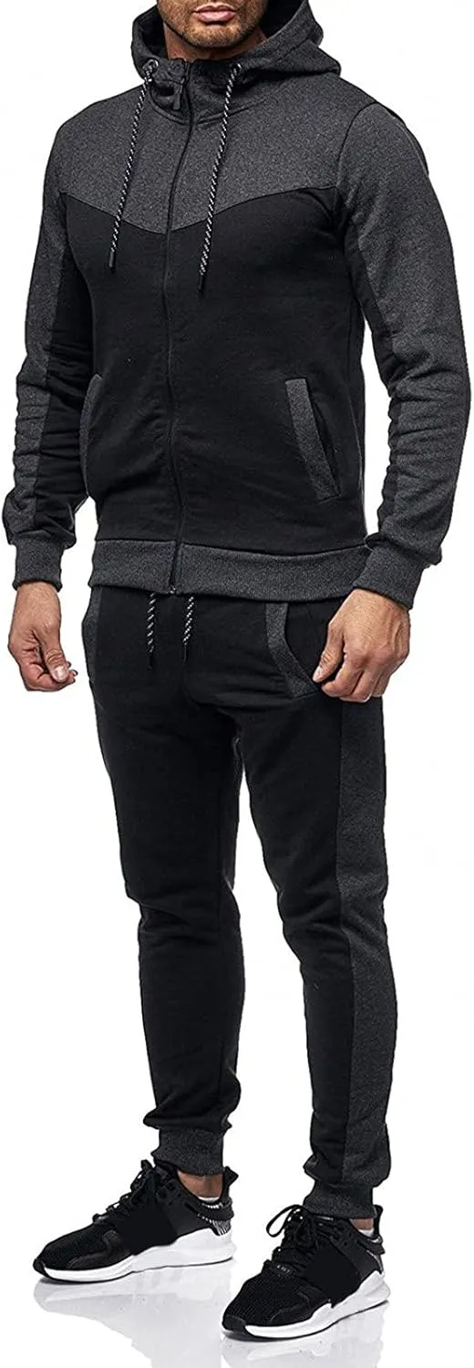Men's Lightweight Hoodie Winter Sports Casual Fitness Suit With Dots Hoodie Sweatshirt And Pants