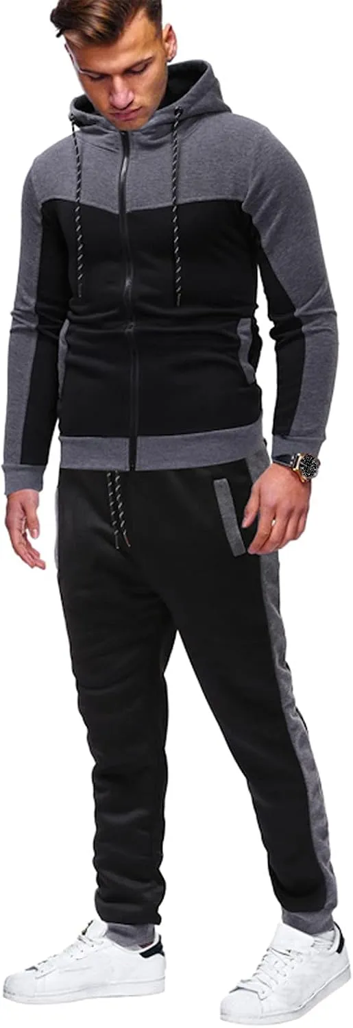 Men's Lightweight Hoodie Winter Sports Casual Fitness Suit With Dots Hoodie Sweatshirt And Pants