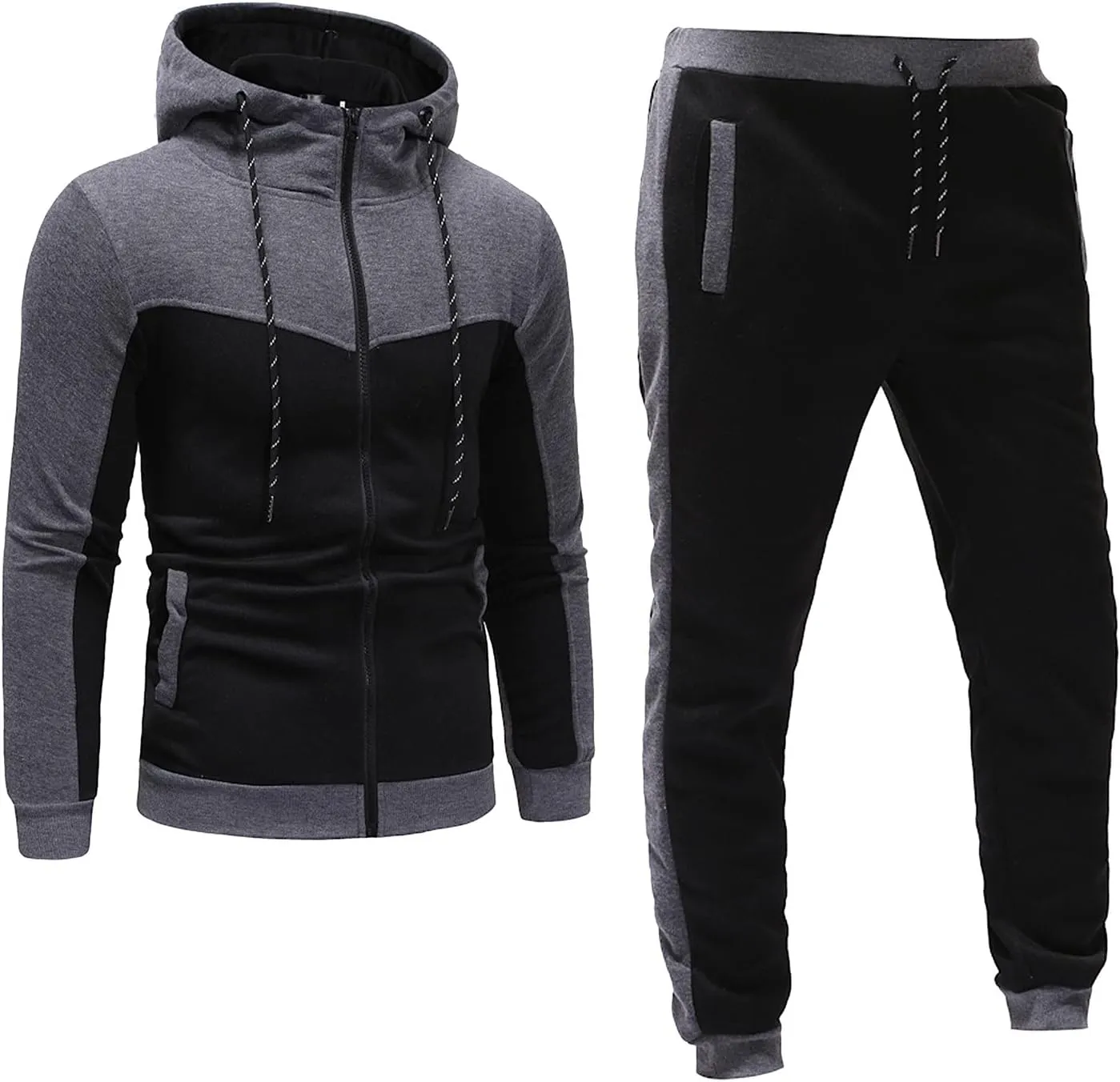Men's Lightweight Hoodie Winter Sports Casual Fitness Suit With Dots Hoodie Sweatshirt And Pants