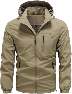 Men's Lightweight Waterproof Rain Jacket,Shell Hooded Outdoor Raincoat Hiking Windbreake jacket Outdoor Sports Jacket